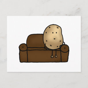 Funny couch potato postcard