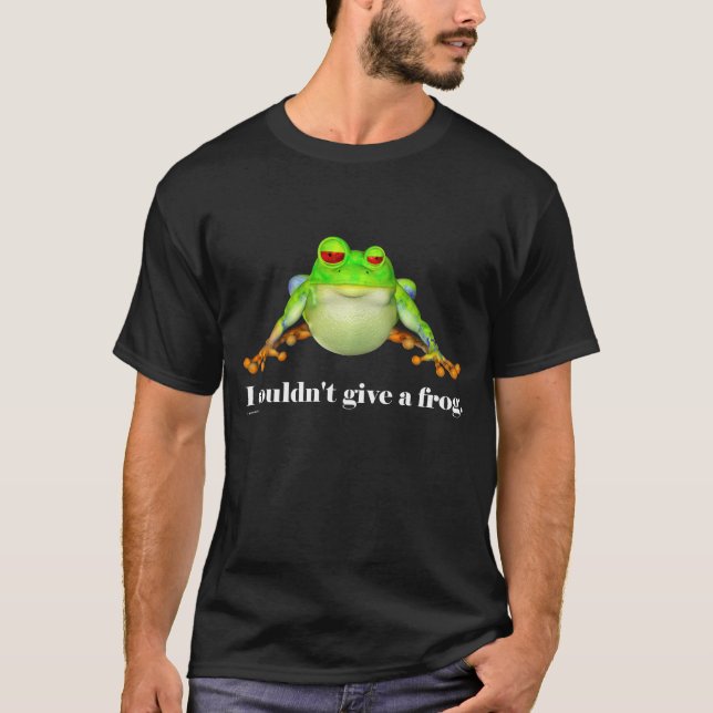 Funny Couldn't Give a Frog Cartoon T-Shirt (Front)