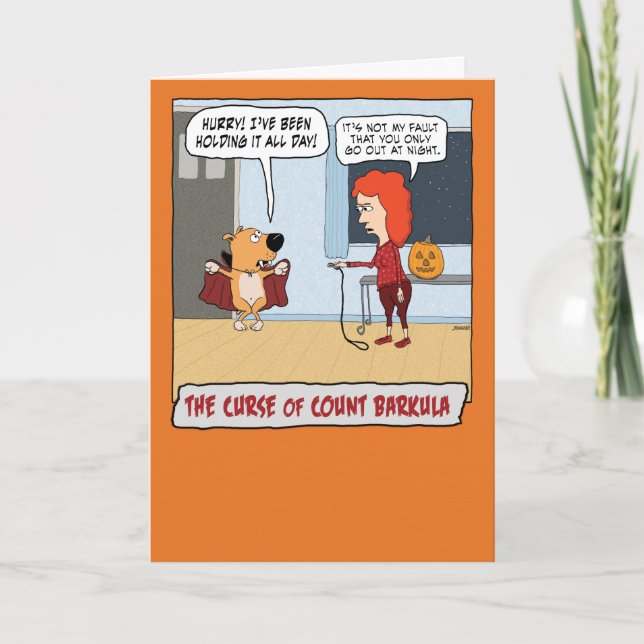 Funny Count Barkula Halloween Card (Front)