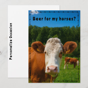 Funny Country Western Cow Ranch and Farm Style  Holiday Card