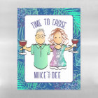 Funny Couple Cartoon Tropical Vacation Cruise