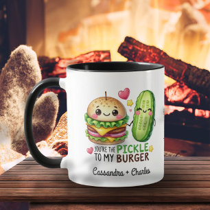 Funny Couple Gift "Pickle to My Burger" Custom Mug