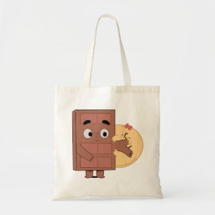 Funny Couple Love Pancake Eating Choco  Tote Bag