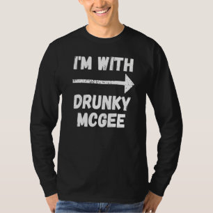 Funny Couple St Patricks Day I'm With Drunky Mcgee T-Shirt
