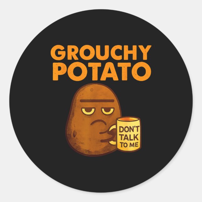 Funny Couple Sweet Tato &amp; Grouchy Tato  Classic Round Sticker (Front)