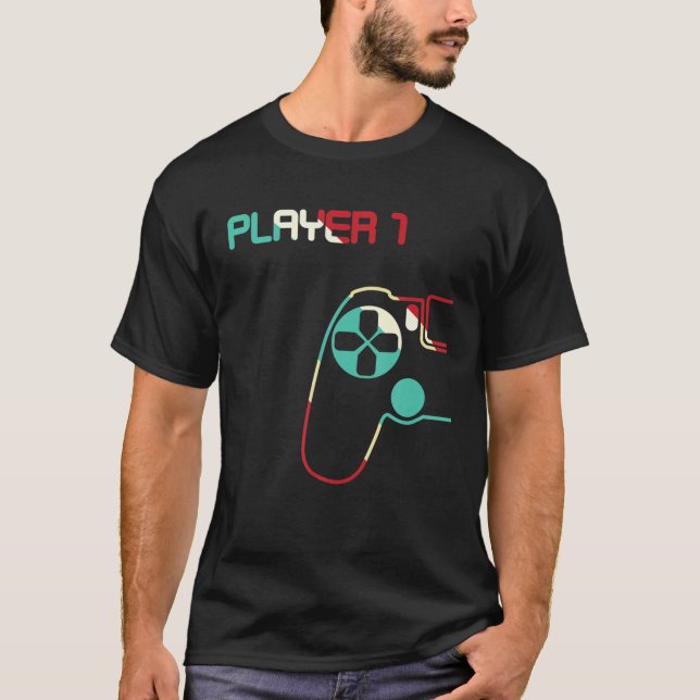 Funny Couple Tee Player 1 Player 2 Matching Gamer (Front)