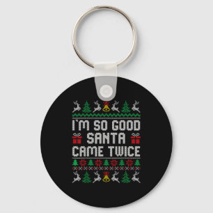 Funny Couple Ugly Christmas Sweater For Men Women Key Ring