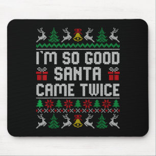 Funny Couple Ugly Christmas Sweater For Men Women Mouse Pad