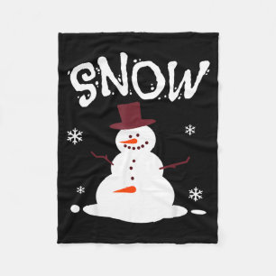 Funny Couples Christmas Party Snow Man Merry Xmas  Fleece Blanket