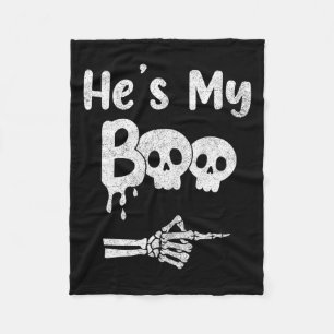 Funny Couples Halloween Matching Costumes Fleece Blanket