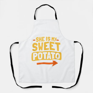 Funny Couples Matching She Is My Sweet Potato Shir Apron