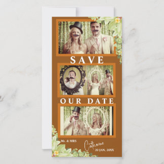 Funny Couples Moustache Photo Strip Save the Date