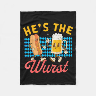 Funny Couples She's A Brat He's The Wurst Fleece Blanket