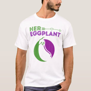 Funny Couples Valentines Day Fun Her Eggplant His T-Shirt