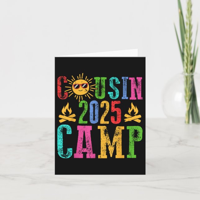 Funny Cousin Camp 2025 Camping Crew Summer Vacatio Card (Front)