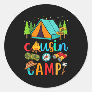 Funny Cousin Camp 2025 Family Vacation Summer Camp Classic Round Sticker