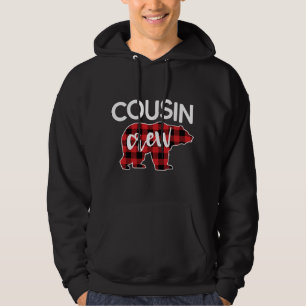 Funny Cousin Crew Red Plaid Bear Matching Christma Hoodie