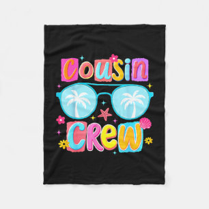 Funny cousin crew summer vacation trip beach fleece blanket