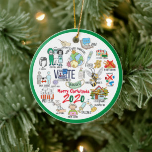 Funny Covid 19 2020 Christmas Memories 2 Ceramic Tree Decoration
