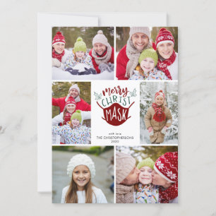 Funny COVID-19 MERRY ChristMASK Face Mask 6 Photos Holiday Card