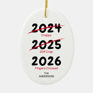 Funny Covid Christmas 2021 Ceramic Tree Decoration
