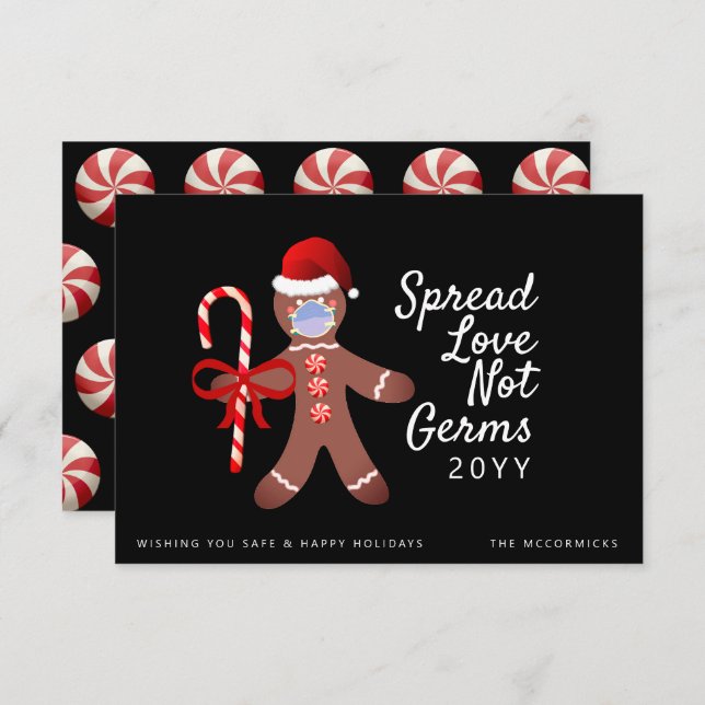 Funny Covid Christmas Gingerbread Man Greeting (Front/Back)