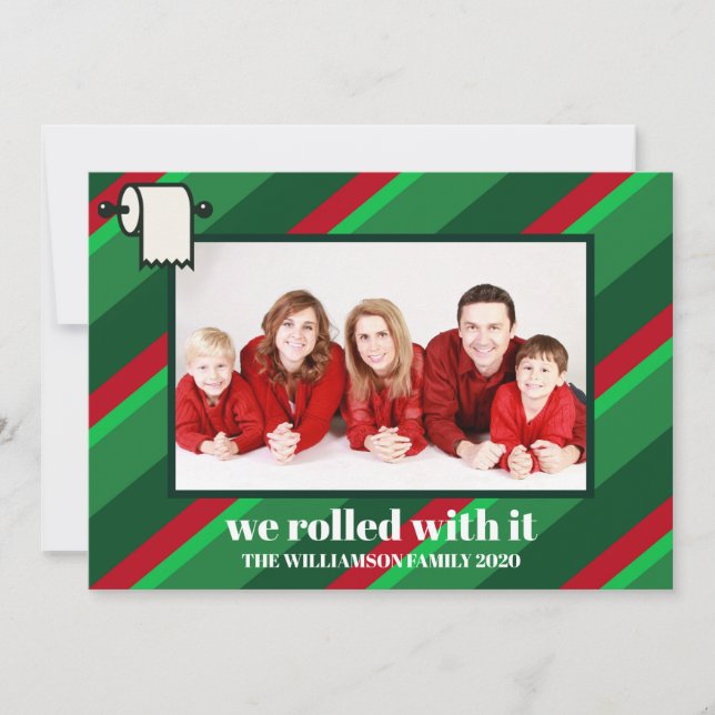 Funny Covid Christmas We Rolled With It Holiday Card (Front)
