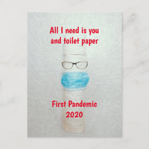 Funny Covid First Pandemic 2020 Toilet Paper Postcard