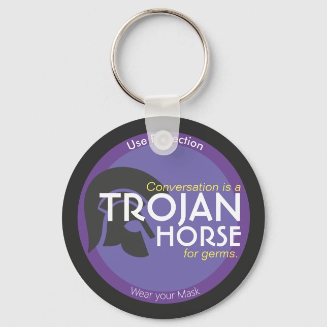 Funny Covid wear your mask condom gag Key Ring (Front)