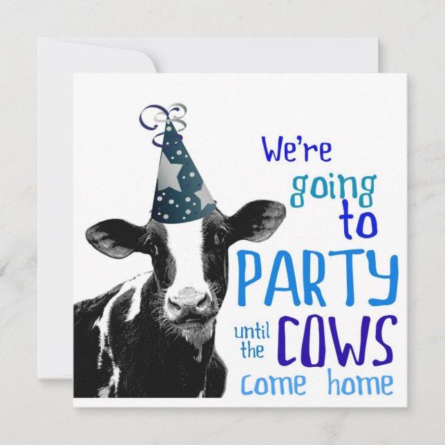 Funny Cow Bachelor or Bachelorette Party Invitation (Front)
