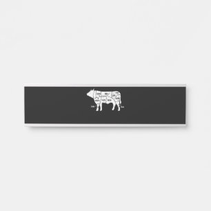 Funny Cow Bbq Pit Master Gift Door Sign