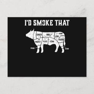 Funny Cow Bbq Pit Master Gift Holiday Postcard