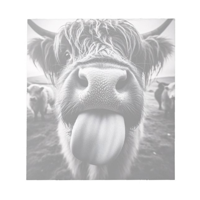 Funny Cow Black and White Notepad (Front)