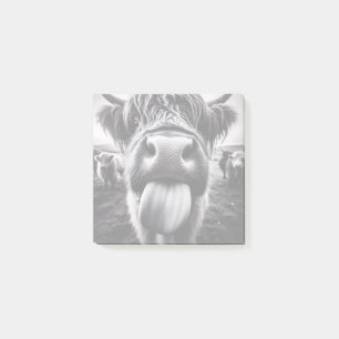 Funny Cow Black and White Post-it Notes