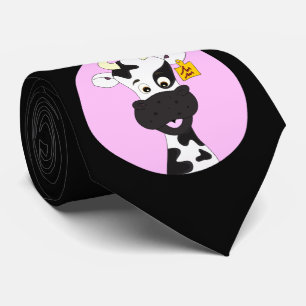 Funny cow cartoon black tie