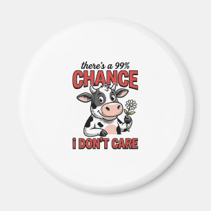Funny Cow Chance I Don’t Care Vintage Magnet