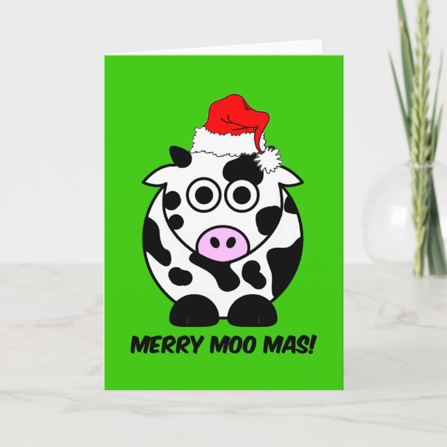 Funny cow Christmas Holiday Card (Front)