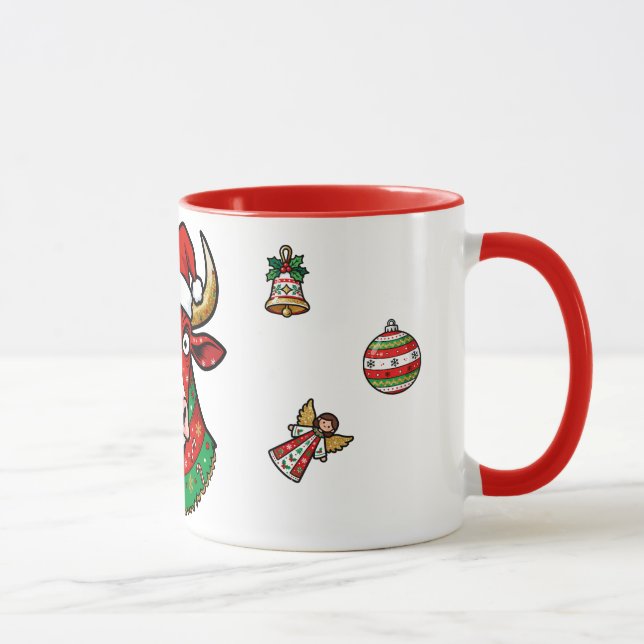 Funny Cow Christmas Mug – Festive Mug (Right)