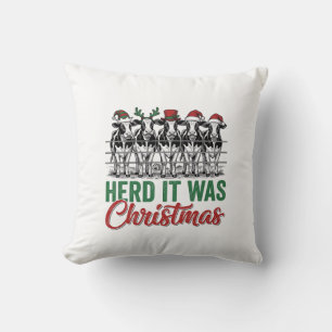 Funny Cow Christmas Vector Design_1 Cushion