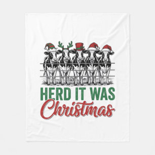 Funny Cow Christmas Vector Design_1 Fleece Blanket