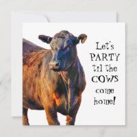 Funny Cow Country Bachelorette Party Invitation
