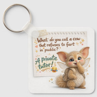 Funny Cow Dad Joke Key Ring