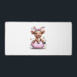 Funny Cow Easter Rabbit Cute Highland Cows Lover E Desk Mat<br><div class="desc">Funny Cow Easter Rabbit Cute Highland Cows Lover Easter Day T-Shirt</div>