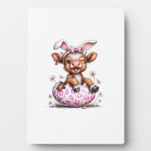 Funny Cow Easter Rabbit Cute Highland Cows Lover E Plaque