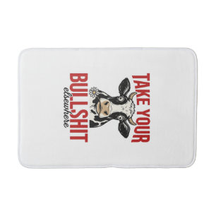 Funny Cow Elsewhere Vintage Shirt Design_ Bath Mat