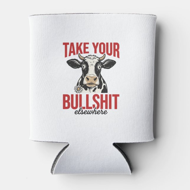 Funny Cow Elsewhere Vintage Shirt Design_ Can Cooler (Front)
