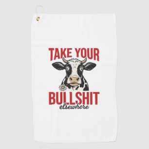 Funny Cow Elsewhere Vintage Shirt Design_ Golf Towel