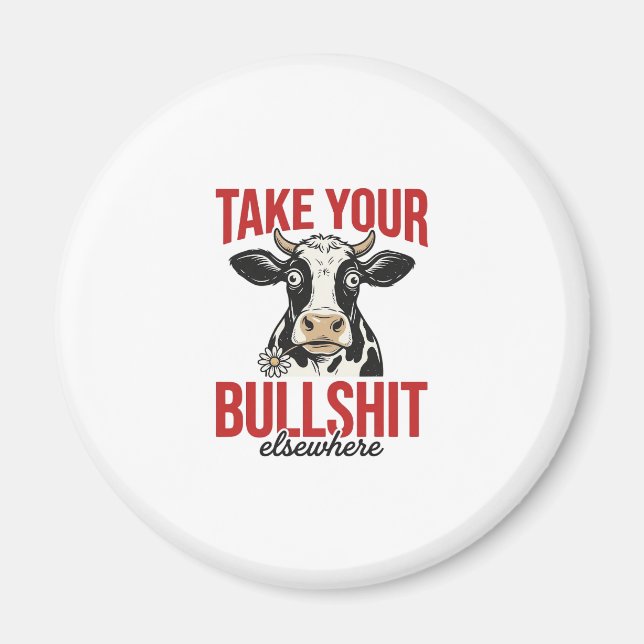 Funny Cow Elsewhere Vintage Shirt Design_ Magnet (Front)