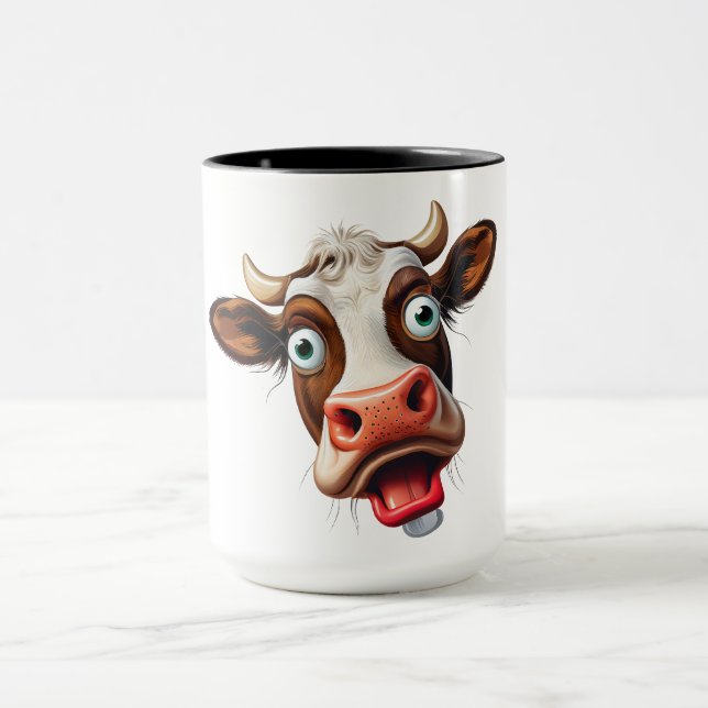 Funny Cow Face Sublimation Mug (Center)