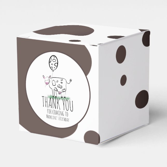 Funny Cow Farm Animal Birthday Party    Favour Box (Front Side)